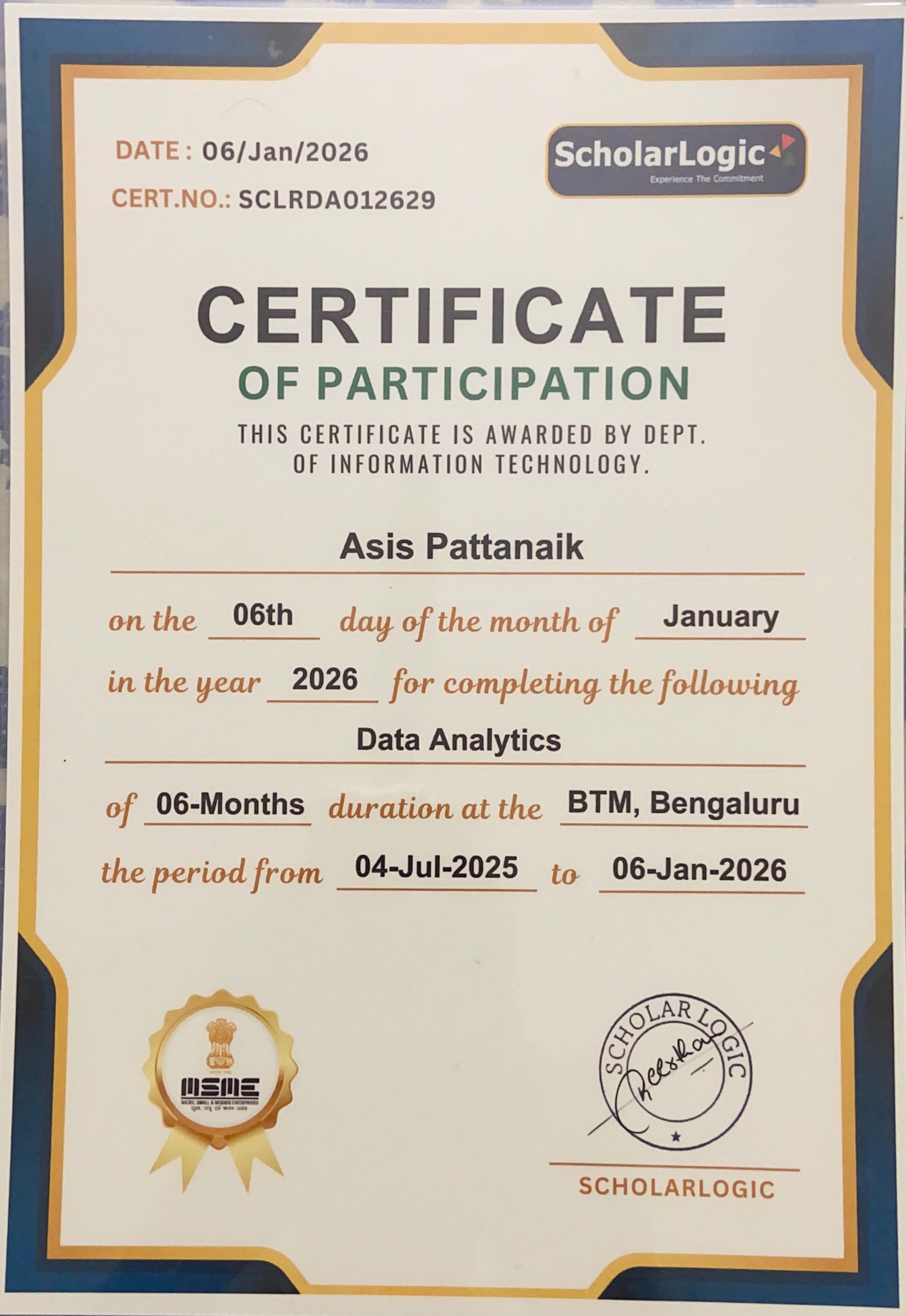 Data Analytics Certificate